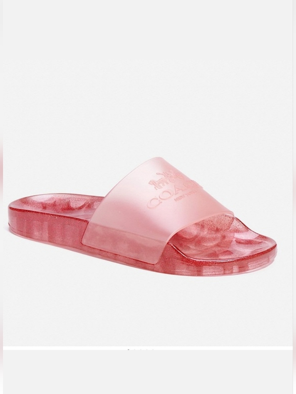 Coach Pink Transparent Slide Sandals